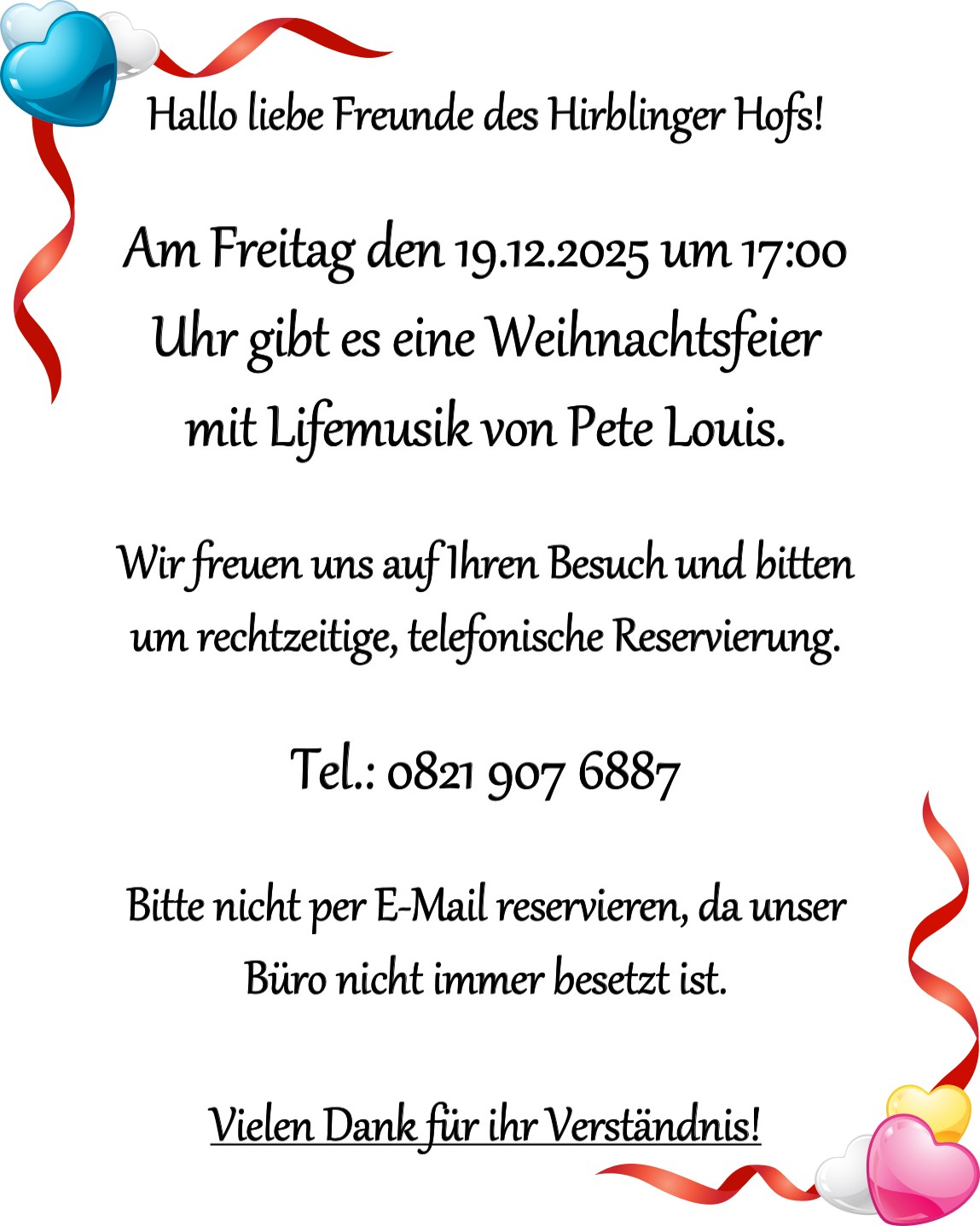 Weihnachtsfeier mit Pete Louis